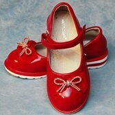 Туфли для девочки Капитошка, красные лаковые