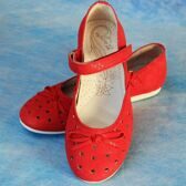 Туфли для девочки El Tempo из натуральной кожи, красные