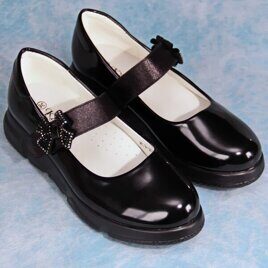 Туфли для девочки Кумир, черные лаковые