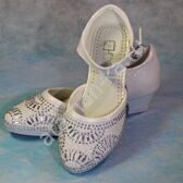 Туфли для девочки Biki, белые с серебром