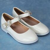 Туфли для девочки Camidy, белые лаковые